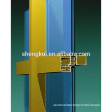 Powder Coating 165GR(120GR) Thermal-break Curtain Wall Aluminum Curtain Wall Aluminum Profiles